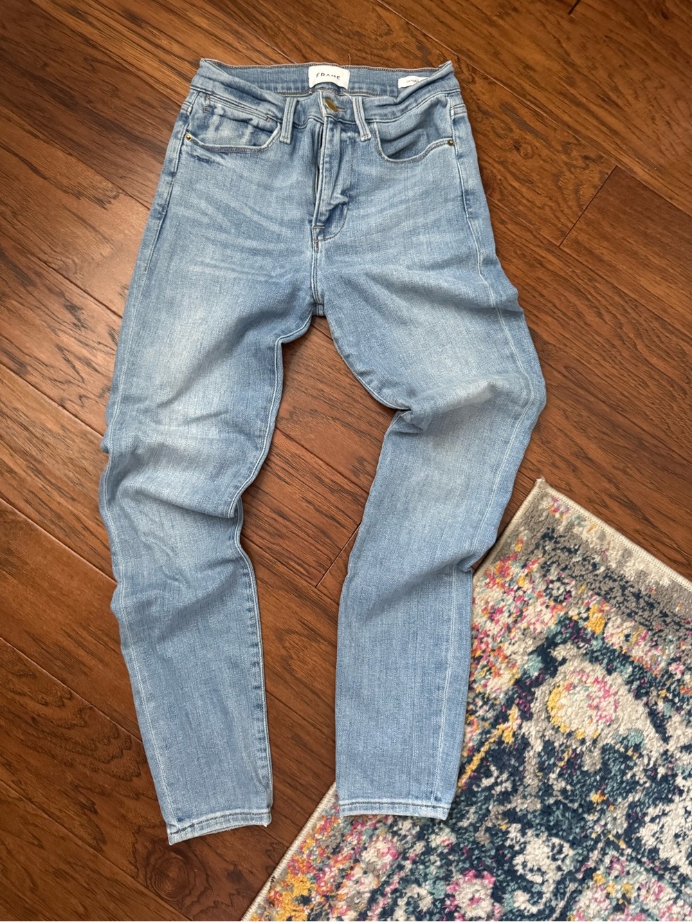 FRAME Le High Skinny Jeans Women Size 27 Light Wash High Rise Skinny Denim